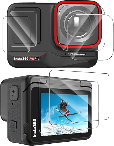 CYNOVA Protector de pantalla para Insta360 Ace Pro, vidrio templado ultra transparente Insta 360 Ace Pro con protector de lente Insta 360 Ace Pro