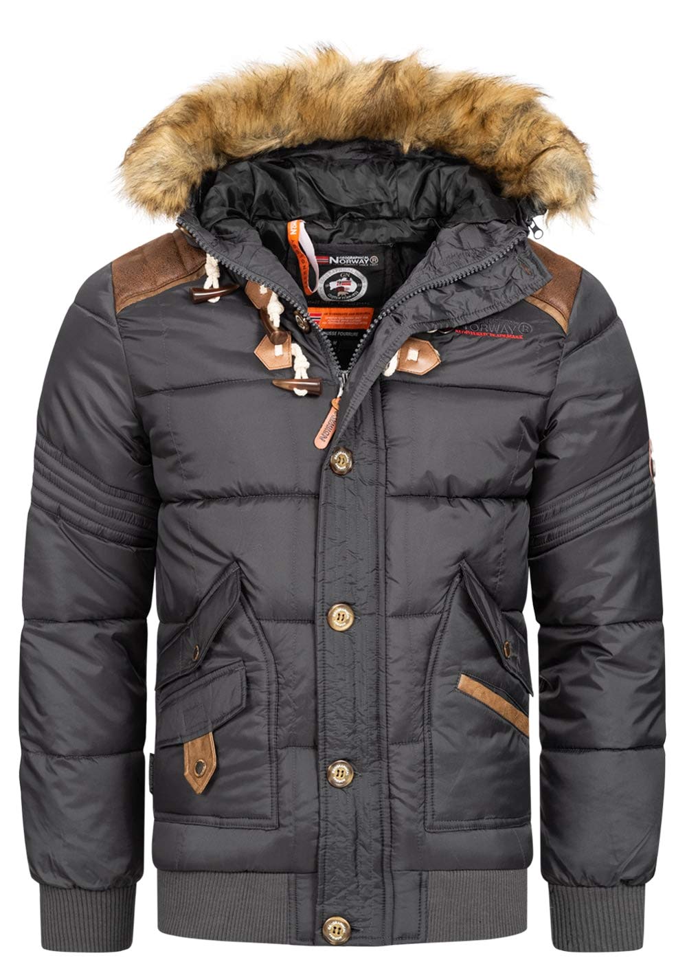 Geographical Norway Men's Gray - Winterjacket With Collar - Belephegore - Dark Grey