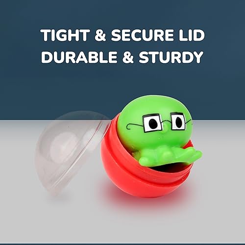 Miniatura 3 de Cápsulas de máquina expendedora  Cápsulas redondas de 1.1 pulgadas pequeñas semitranslúcidas vacías de color transparente  50 recipientes de máquina