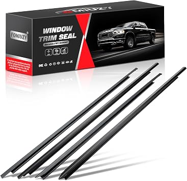 Window Moulding Belt Glass Sweep Felt Trim Seal Weather Stripping Kit Fit for Dodge Ram 1500 2500 3500 4500 5500 Crew Cab 2009-2021 Replaces 55112376AH 55112377AH 55372138AH 55372139AH