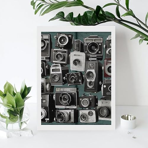 Miniatura 7 de DWVSFJM Retro Cool Camera Collection - Kits de pintura de diamantes de 12 x 16 pulgadas, kits de pintura de diamantes para principiantes, pinturas