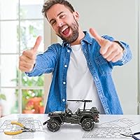Vista 5 de Piececool Kits de modelos de automóvil de metal 3D, modelos de vehículos militares SUV, kits de construcción, rompecabezas 3D para adultos