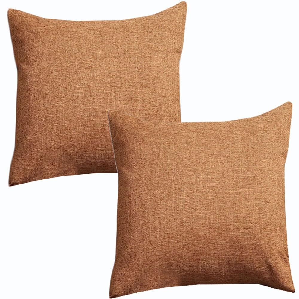 Swj-Swjssb Bronze Throw Pillow Cover Square/Rectangle Pack Of 2 Decorative Pillowcases Cotton Linen Sofa Cushion Covers Modern Throw Pillows For Couch Pillow Covers For Sofa Bed Room(,60X60 Cm Set Of 2)