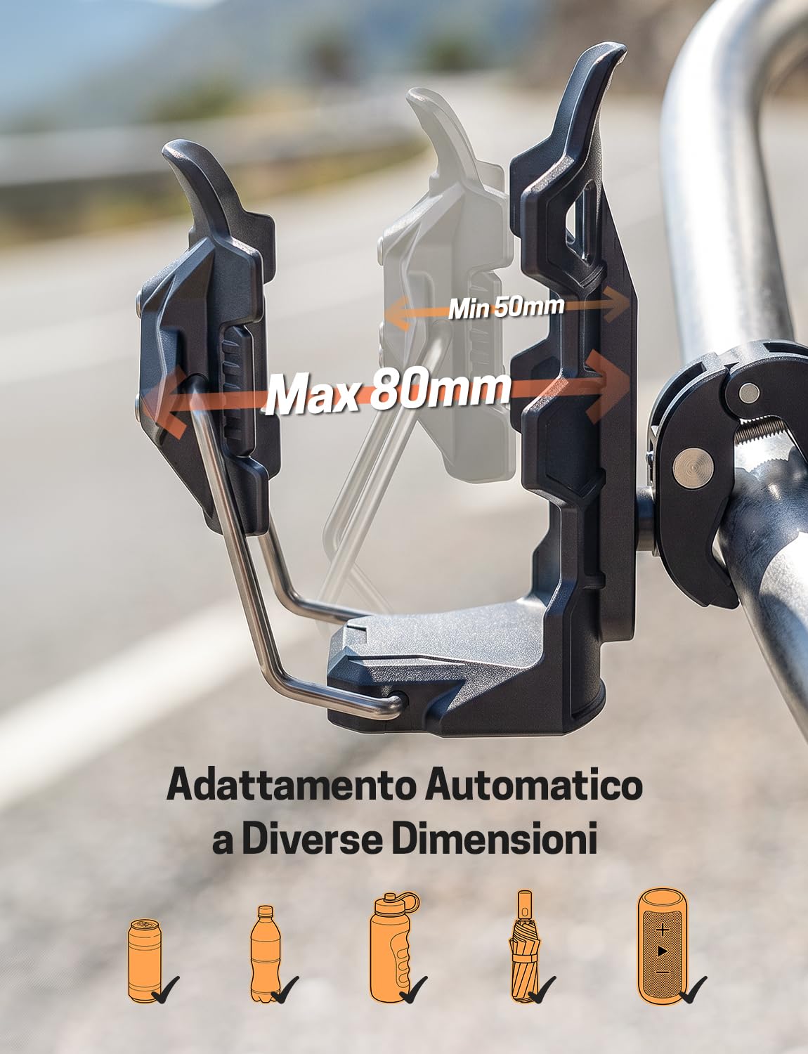 Jeebel Porta Borraccia Moto, Portaborraccia Bici, Porta Bottiglie Acqua, Portabicchieri, Portabevande