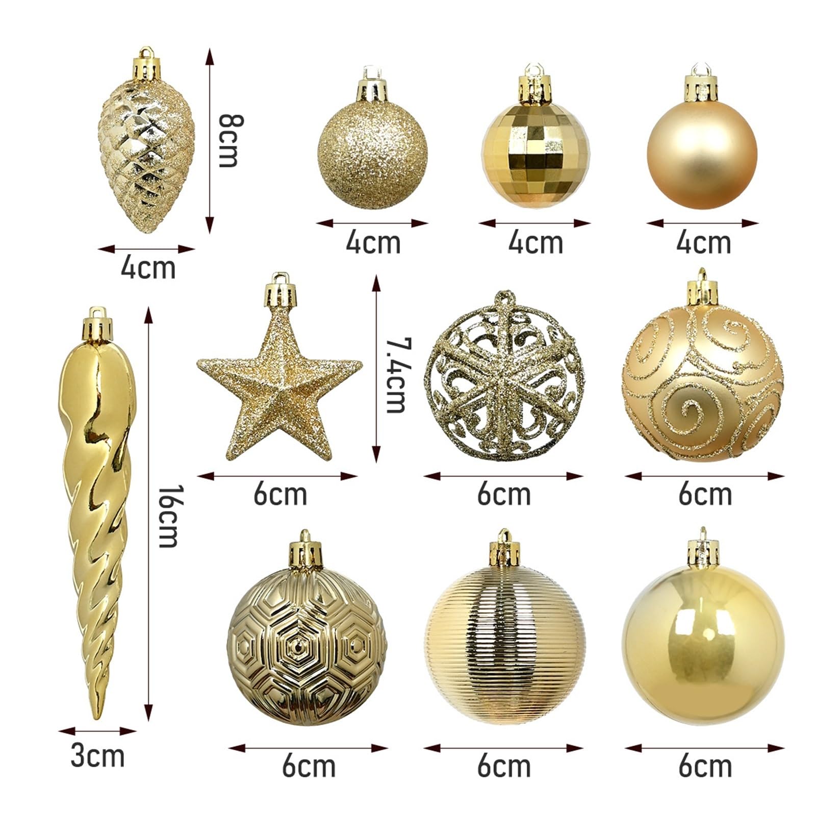 weihnachtsschmuck Weihnachtsschmuck-Set, bruchsicher, Weihnachtsbaumschmuck, Kugelornamente, lose, for Aufhängen for Weihnachtsbäume, Weihnachtsdekoration, 2 Boxen Set(Bleu)