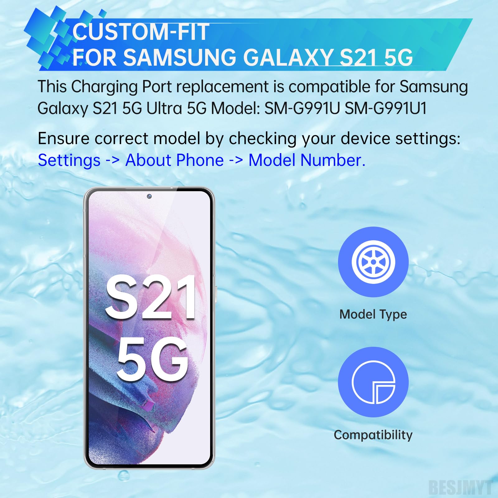 Amazon | BESJMYT Samsung Galaxy S21 5G 充電ポート 交換用 USB 充電 