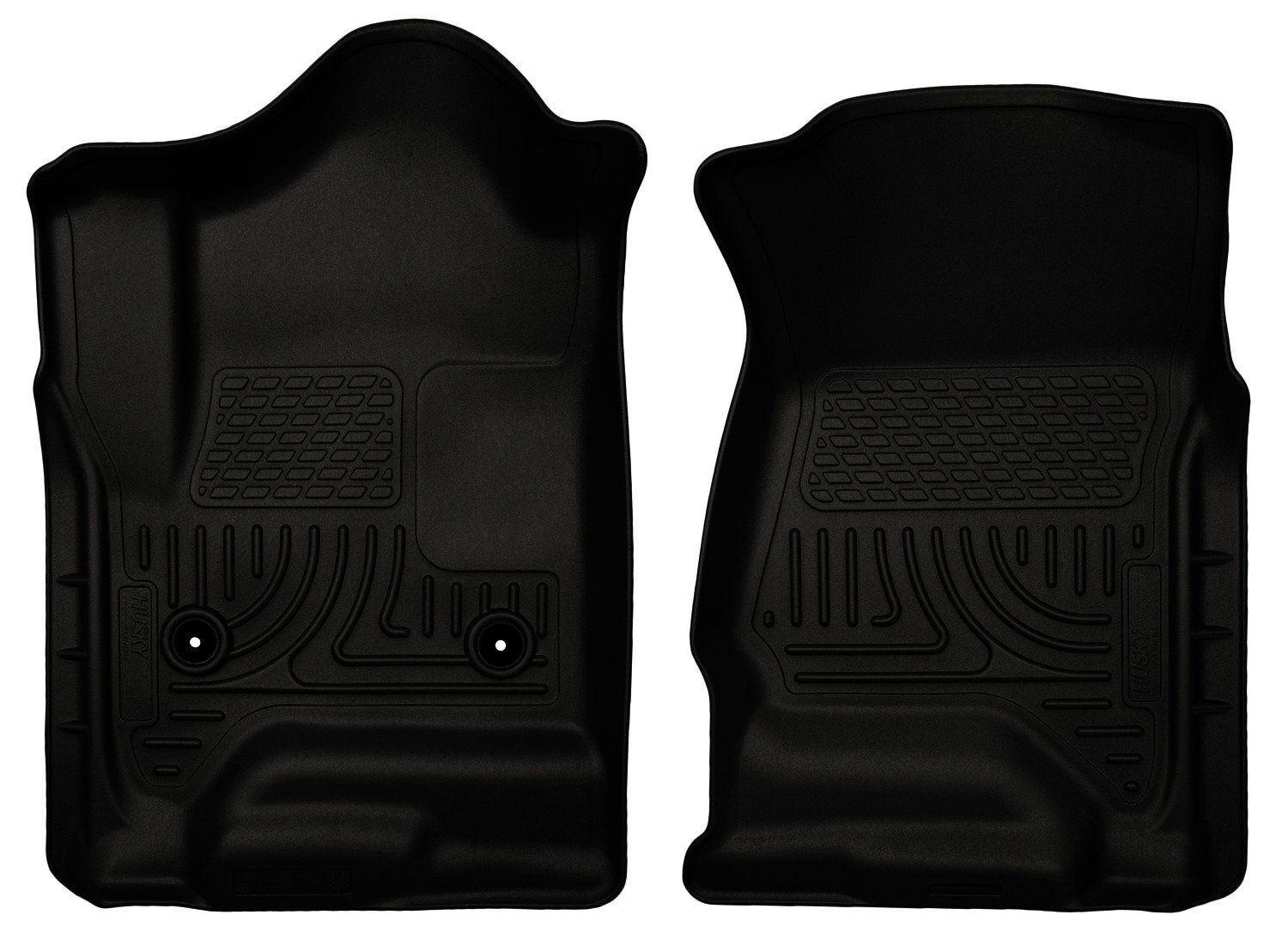 Husky Liners — Weatherbeater | Fits 2014-2018 Chevrolet Silverado, GMC Sierra 1500, 2015-2019 Silverado, Sierra 2500HD, 3500HD (Standard Cab) - Front Liners - Black, 2 pc. | 18241