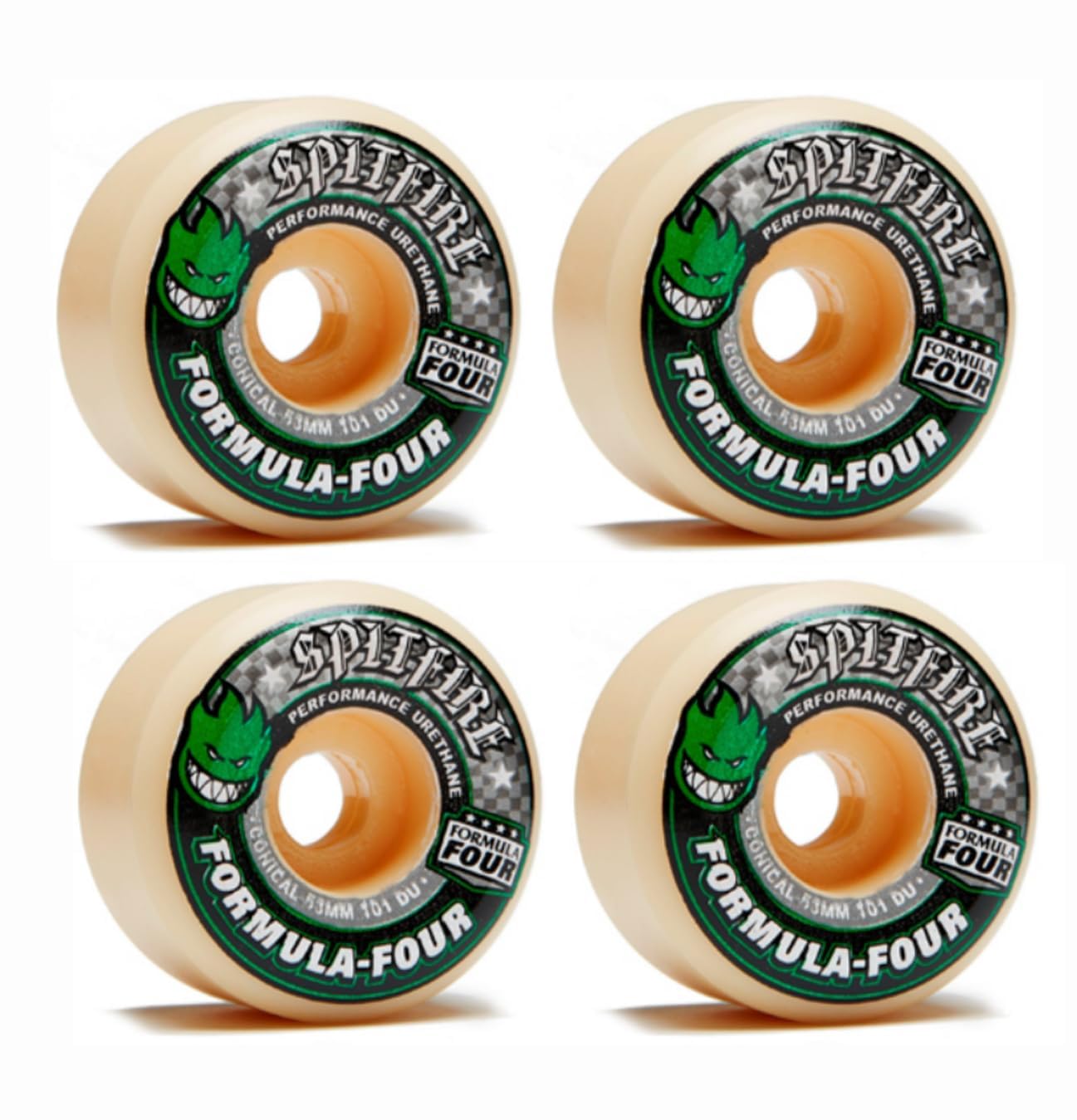 Spitfire Skateboard Skateboard Wheels Ruedas F4 101 CNCL Green 54mm