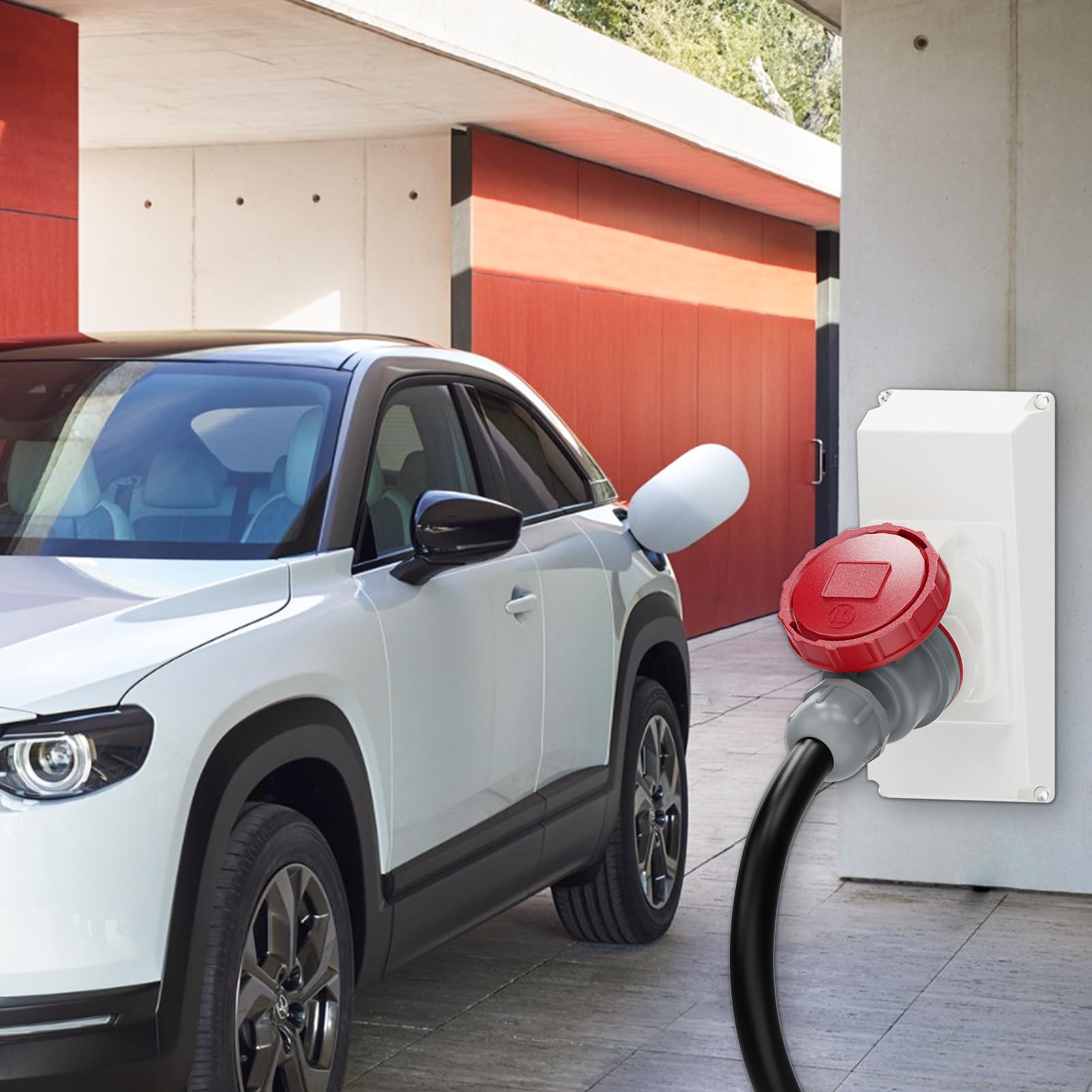 Adaptateur CEE 16A vers 32A, Prise CEE 16-32A/400V Triphasé, Etanche IP44 pour Rallonge Electrique, EV Chargeur