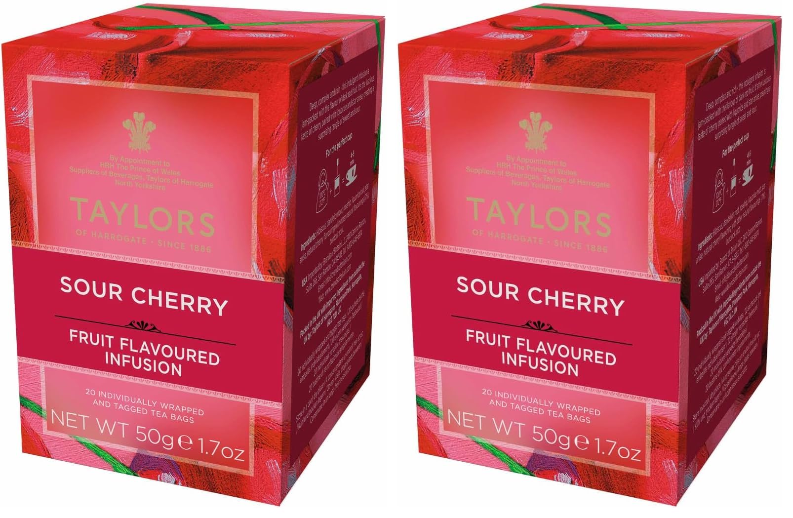 Taylors of Harrogate Sour Cherry Infusion, 20 Teabags (Pack of 2)