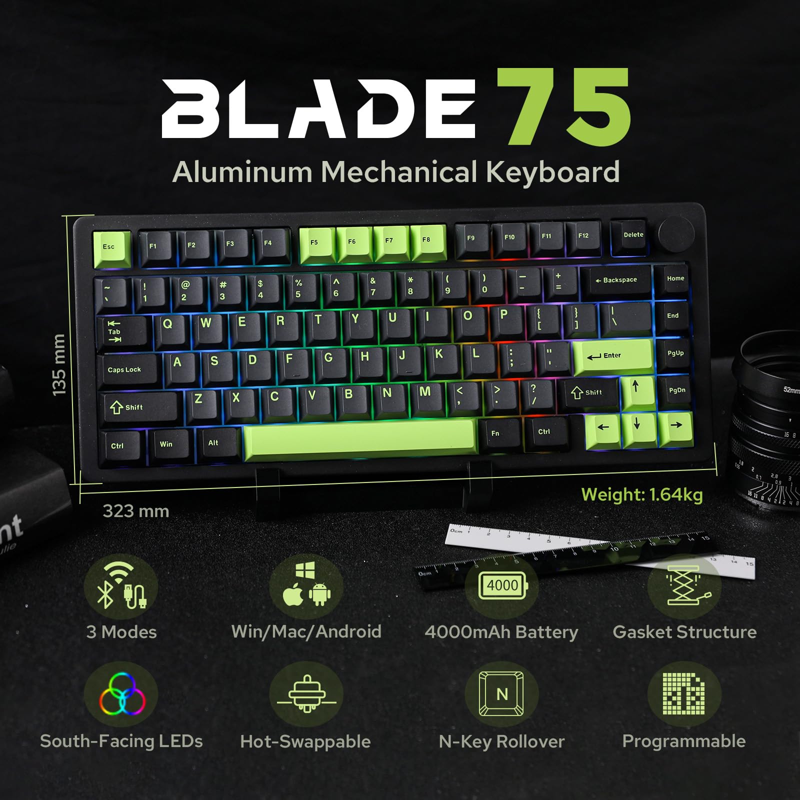 Amazon | 【新登場】MechLands Blade75ワイヤレスアルミメカニカル