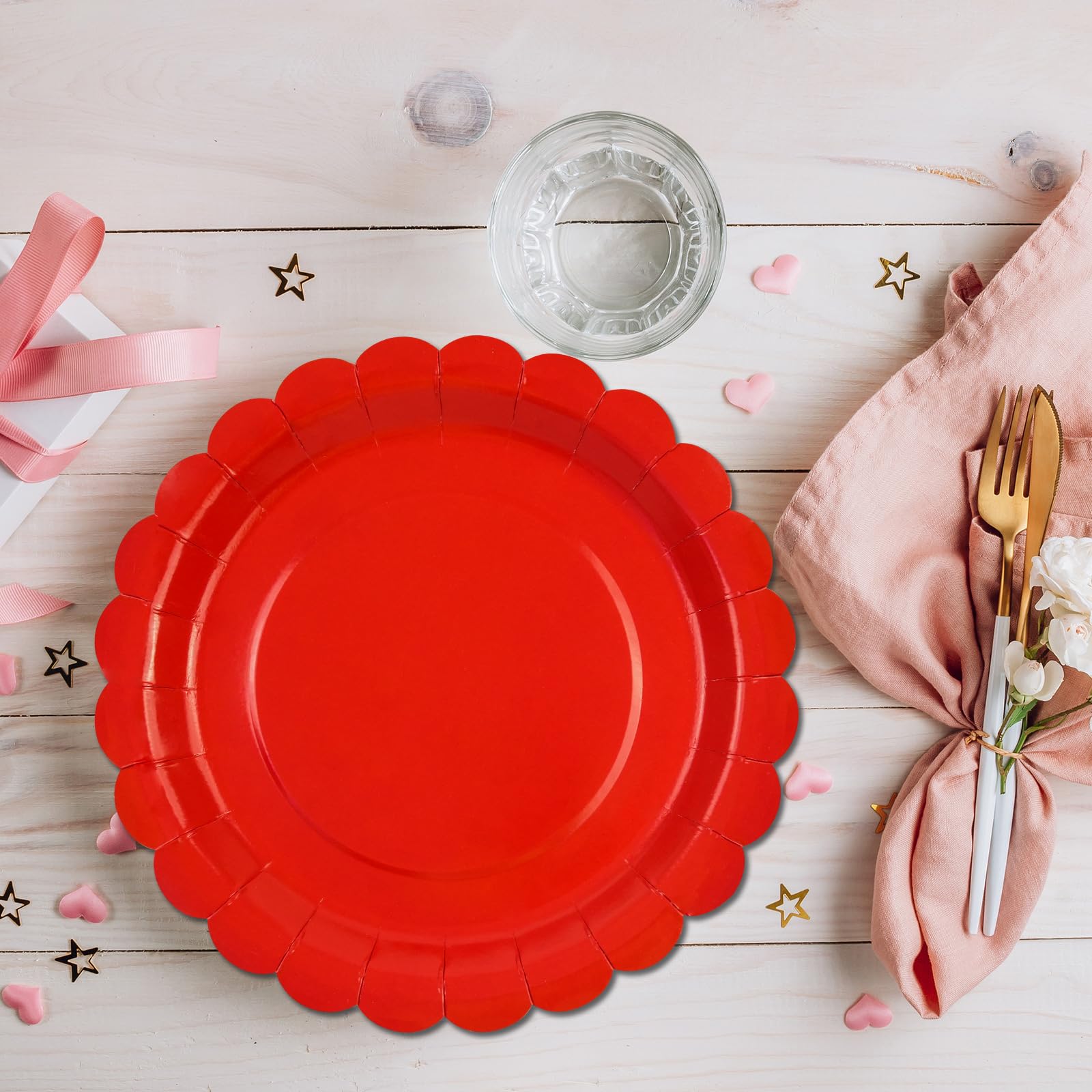 Lot De 40 Assiettes Jetables En Carton 17,8 Cm - Idéales Pour Dîner, Dessert Et Toutes Vos Fêtes !