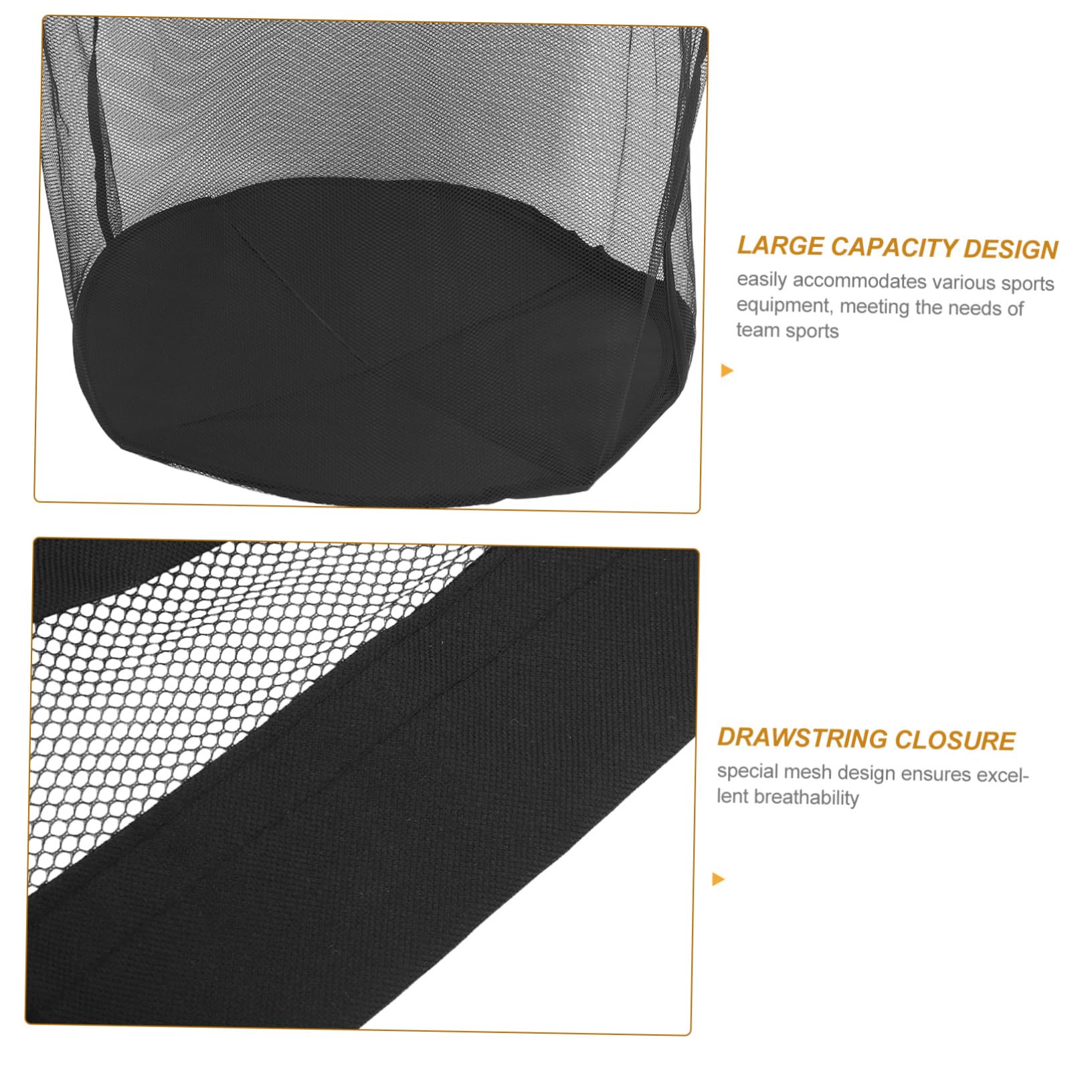 Yardwe Borsa a Rete per Palloni Sportivi Grande in Mesh Nero