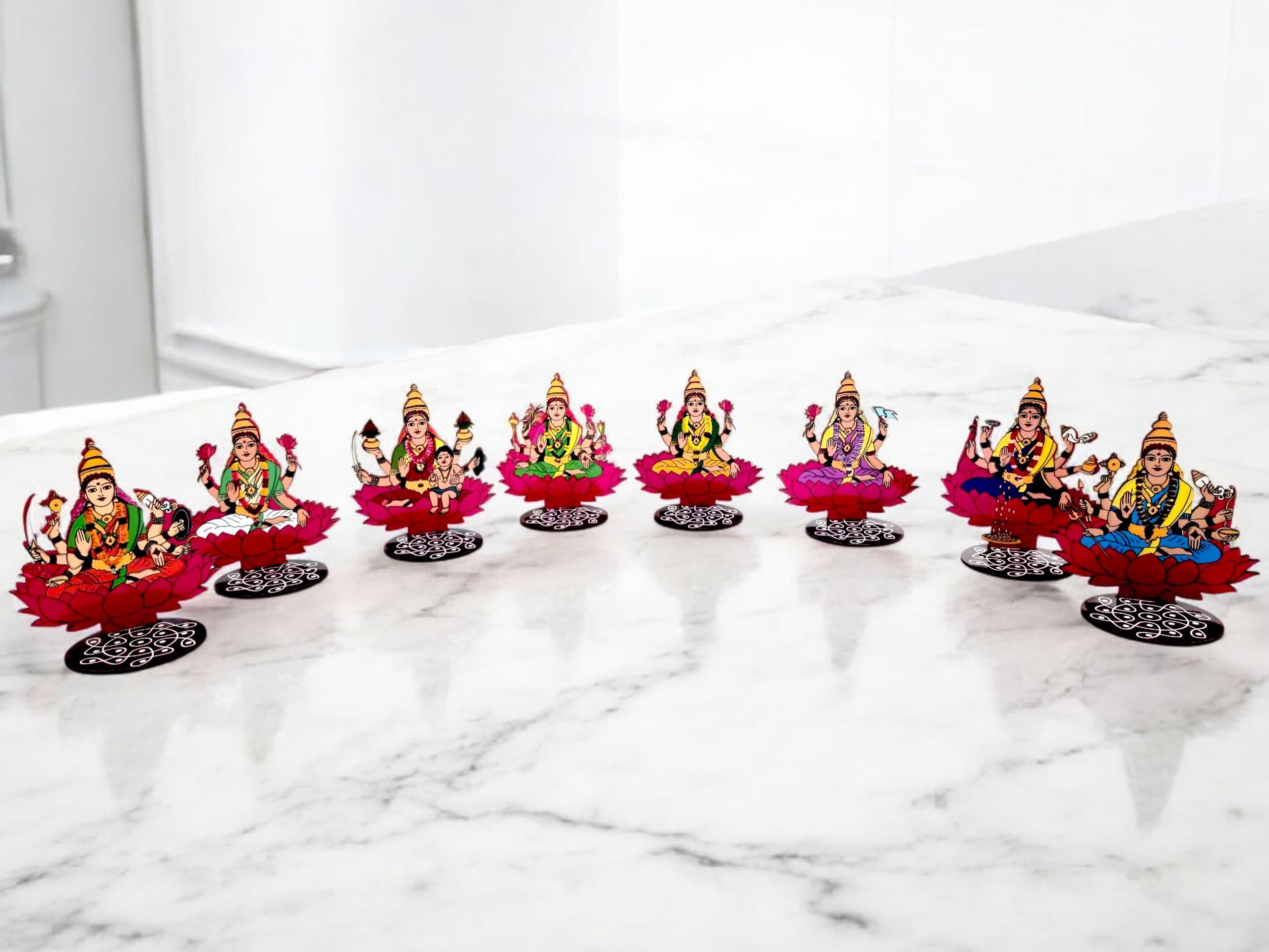 A V GIFTS AND HANDICRAFTS MDF MADE ASHTALAXMI/ASHTALAKSHMI SET OF 8 PCS FOR POOJA AND HOME DECOR-image-19