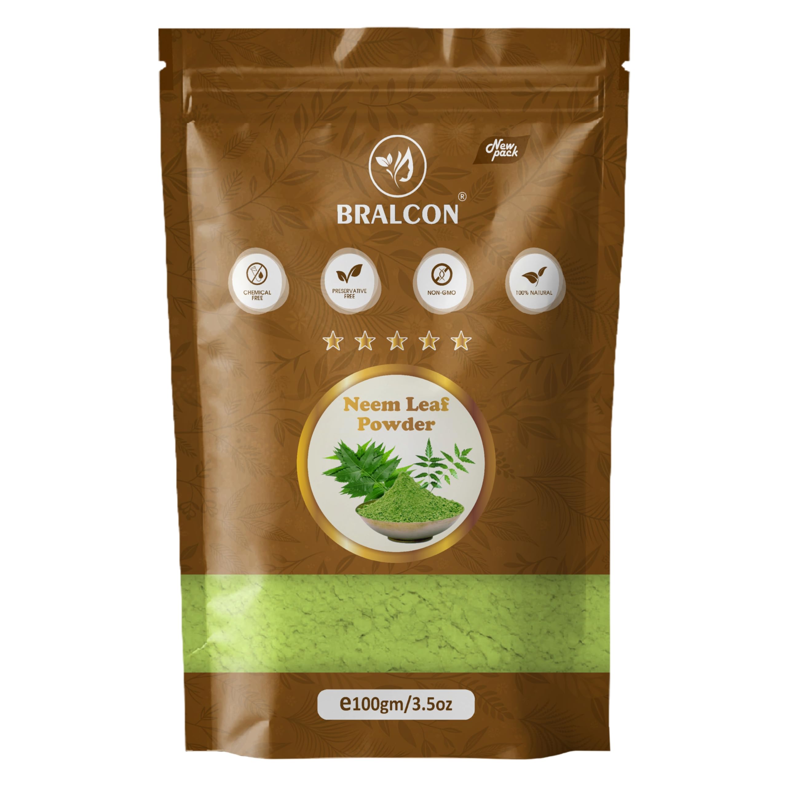 BRALCON Methi Powder, Neem Leaf, Reetha Combo, Natural Hair Care, Chemical Free, 100gm Each, 3 Pack, Powder Form for Adults 1