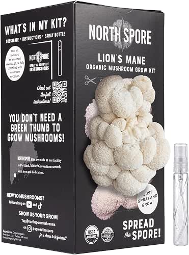 North Spore Organic Lion's Mane Mushroom Grow Kit, 4 lbs