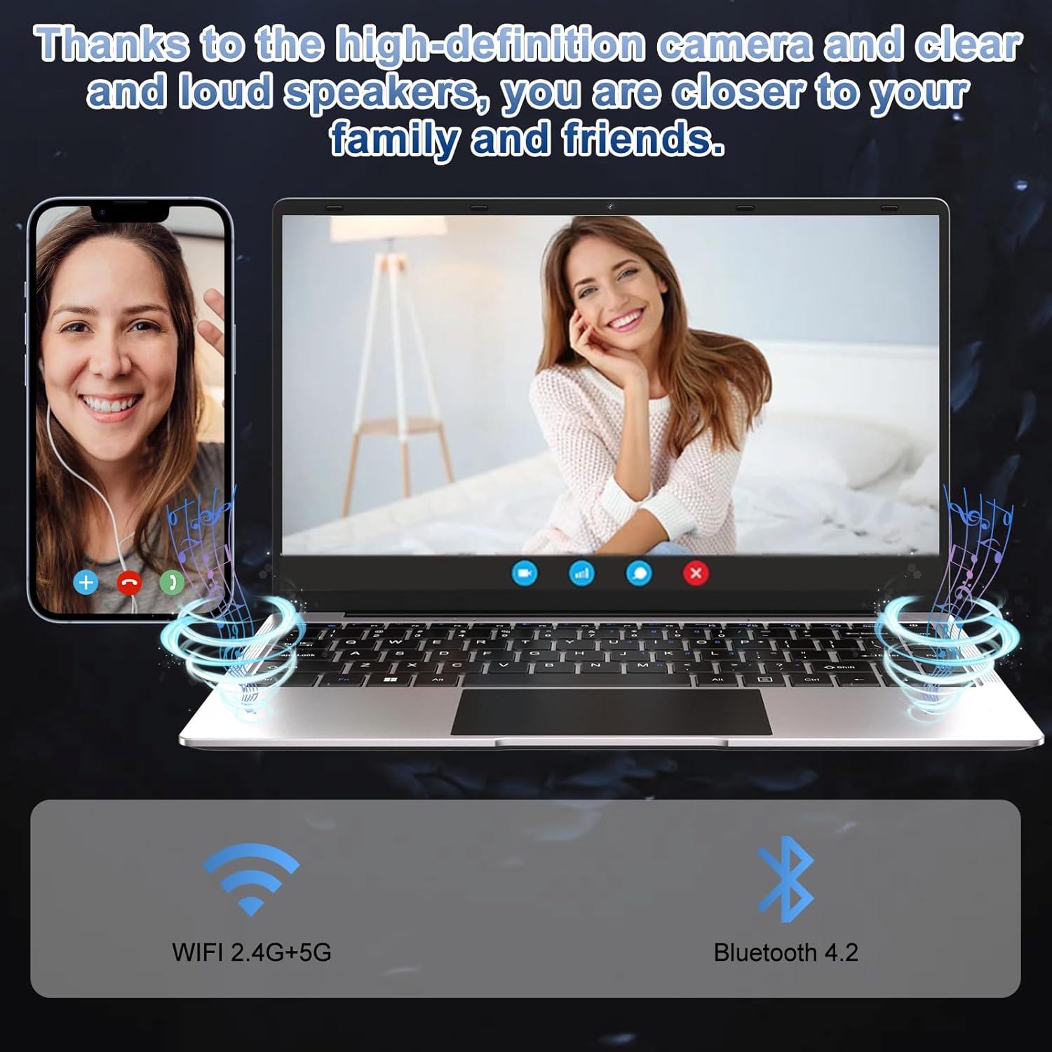 2026 14 Inch Laptop Computer Win 11 8GB+256GB SSD Up to 1TB SSD Expand Laptops N4020 Up to 2.8Ghz DDR4 1080p FHD Dual WiFi BT4.2 with Webcam Screen Projection Function for Business Student--Silver