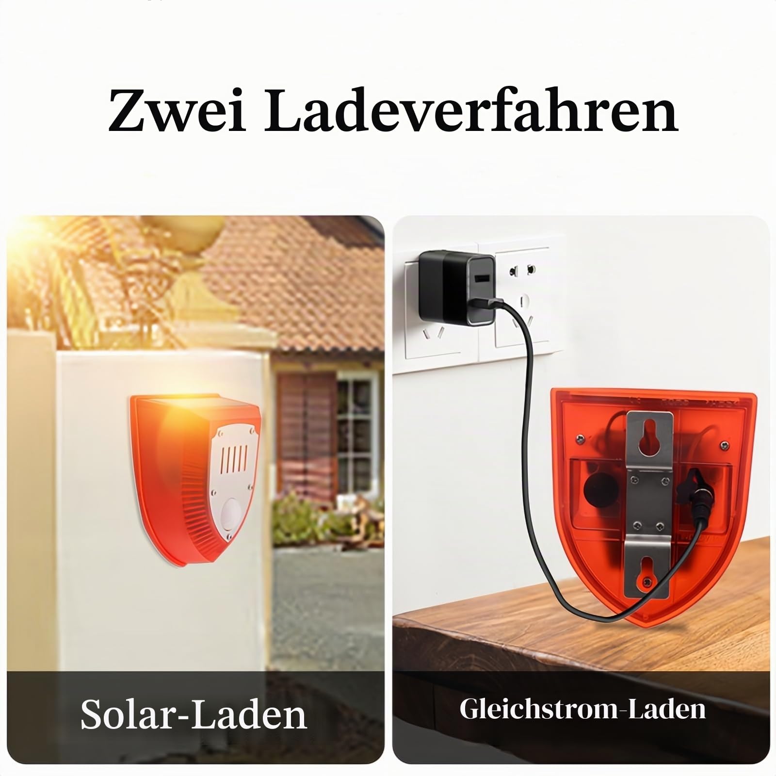 3-Pack Solar-Sicherheits-Alarm beleuchtet Bewegungssensor Gunshot Sounds für Bellen Sound 129dB Laute IP65 wasserdichte Licht Strobe Licht Warnlampe für Outdoor