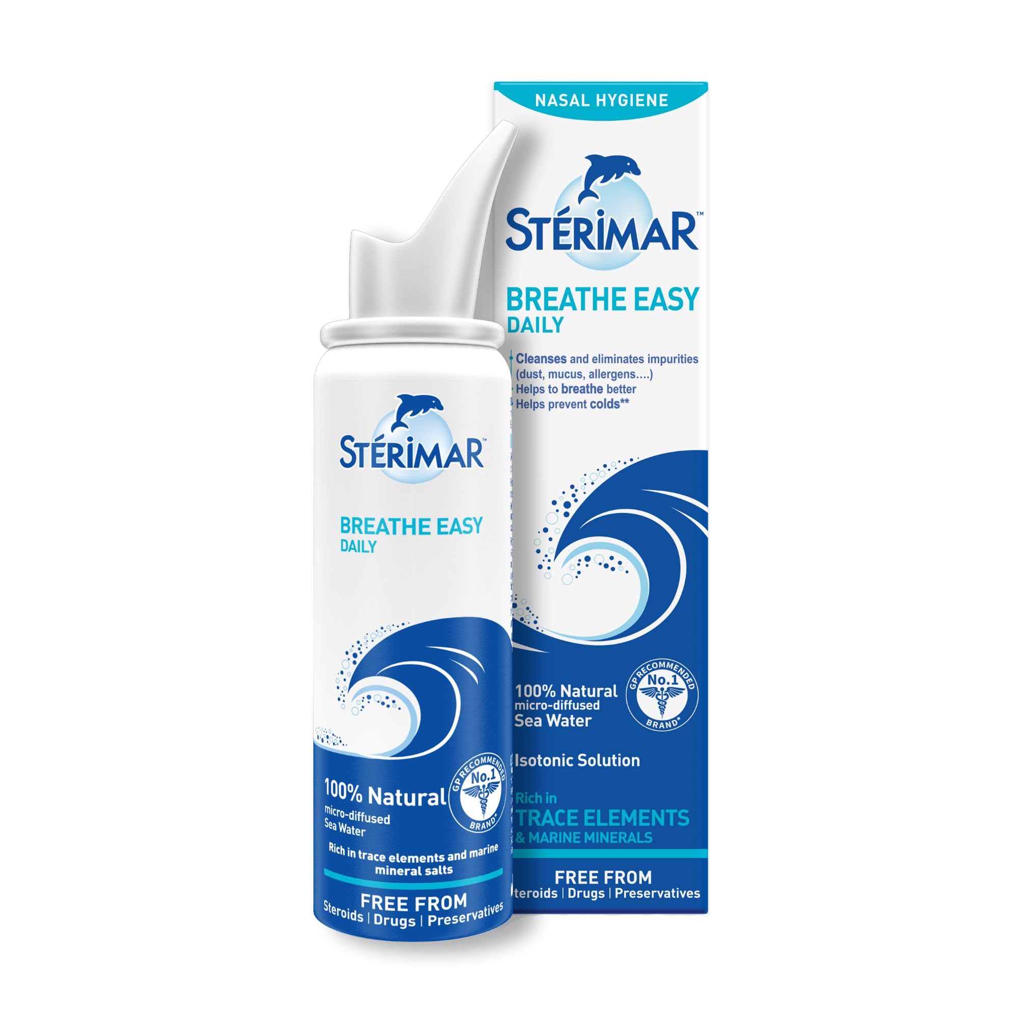 Sterimar Breathe Easy, Daily Nasal Spray For Cold, 100% Natural Sea Water, 100 ml