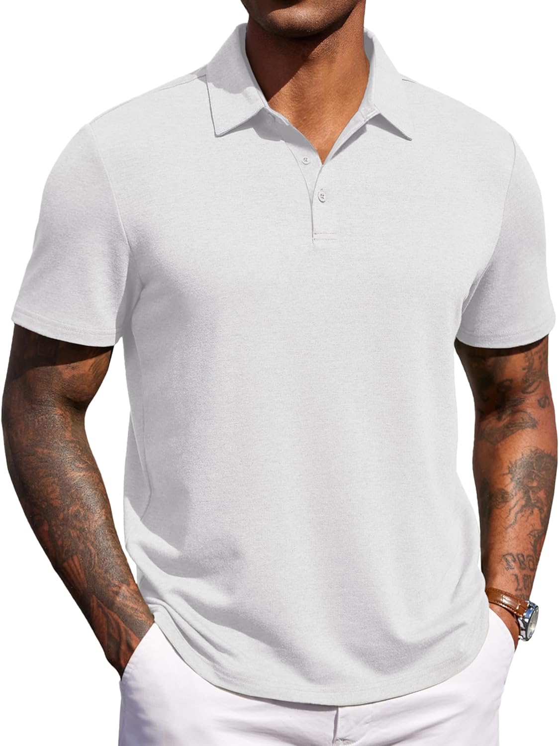 COOFANDY Mens Polo Shirts Short Sleeve Casual Summer Polo Tee Classic Collared Golf Stylish Tops