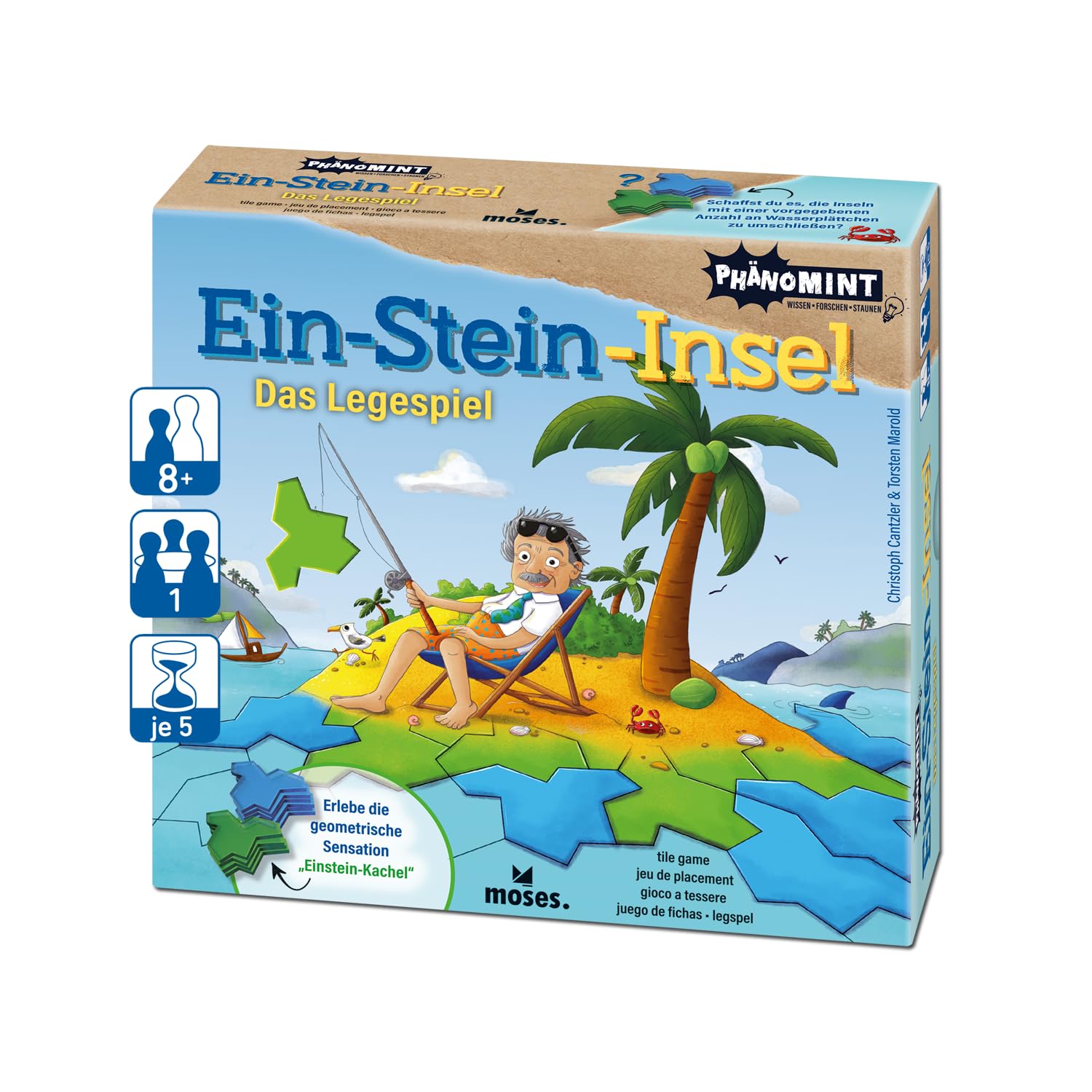 Ein-Stein-Insel – Das Legespiel (50 Knobelaufgaben) für 1 Spieler, von moses. Verlag GmbH