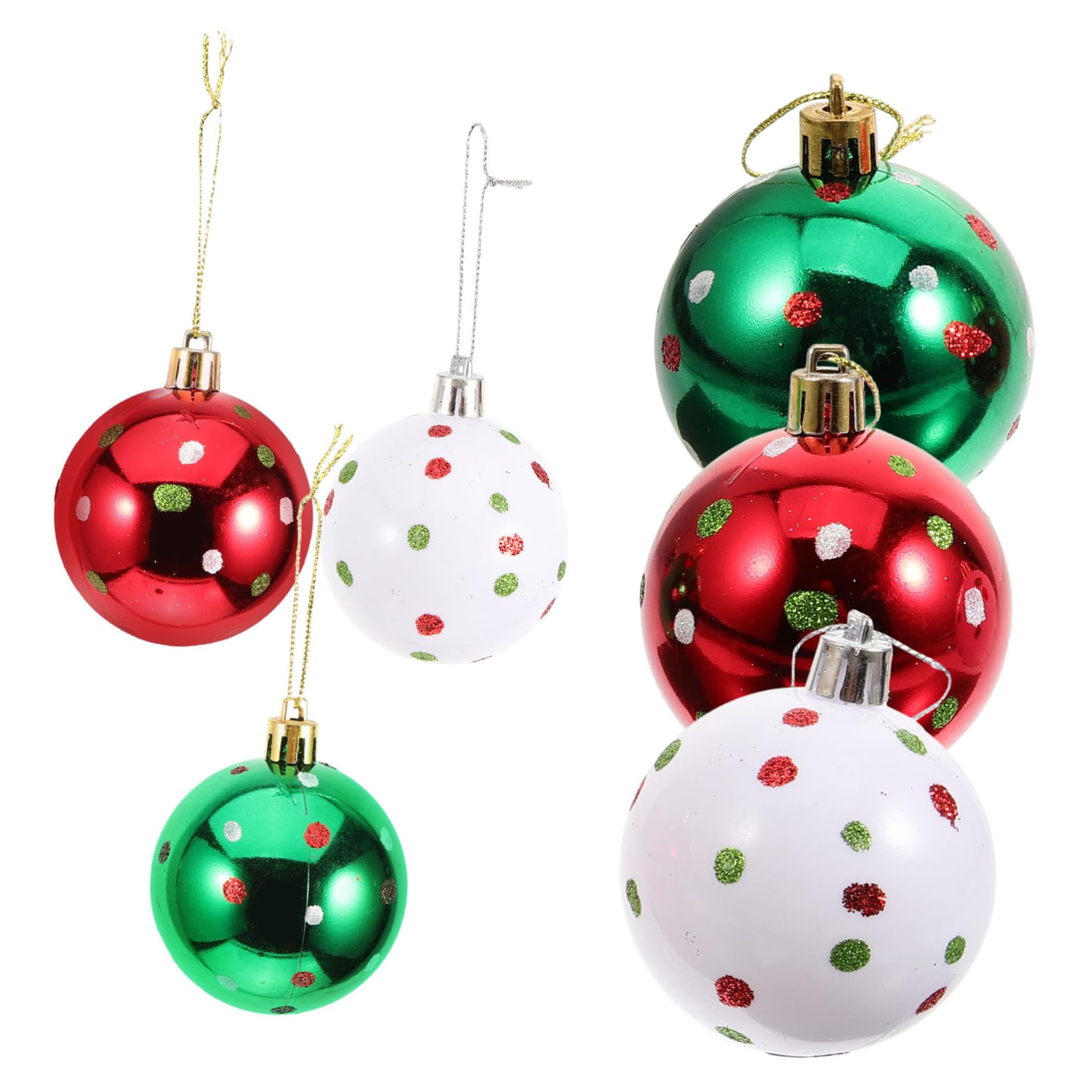 Cabilock 5 Series Bolas De Colgantes De Adornos De Árbol Puntos Decoración para Fiestas Y DIY 6 Piezas X 5