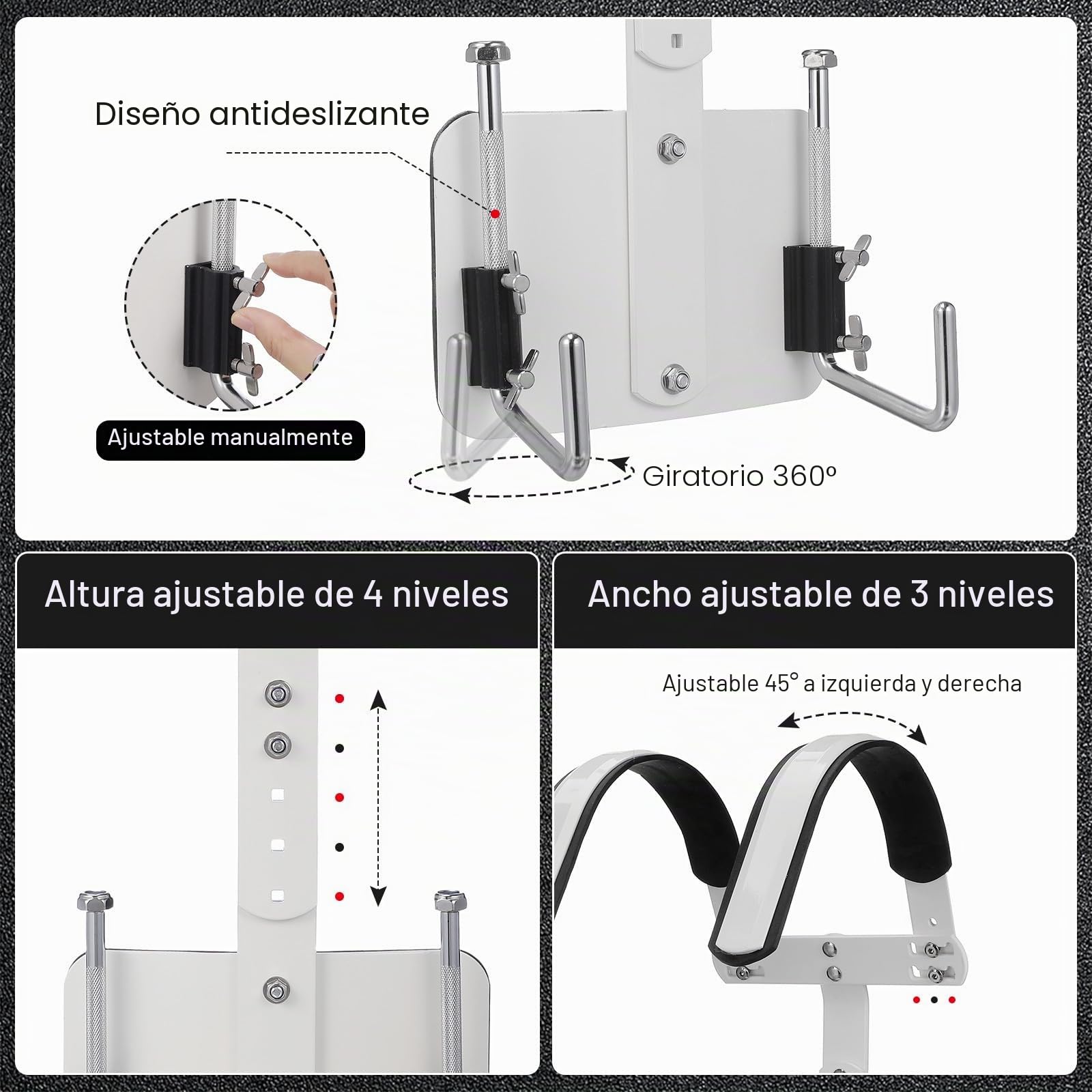 Arnés Tambor Ajustable para Caja de Percusión de Marcha de Aleación de Aluminio Blanco Ligero y Fácil de Montar y Transportar