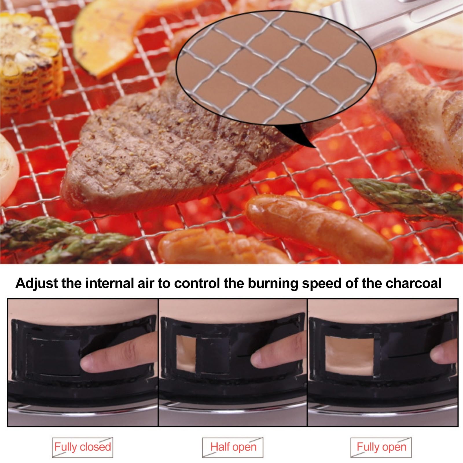 Barbecue a Carbone Stufa, Griglia per Barbecue in Stile Giapponese, Griglia a Carbone in Ceramica, Griglia da Tavolo, Griglia Portatile per Esterni, Forno per Barbecue per Interni(40x23.5x16cm/15.7x9x
