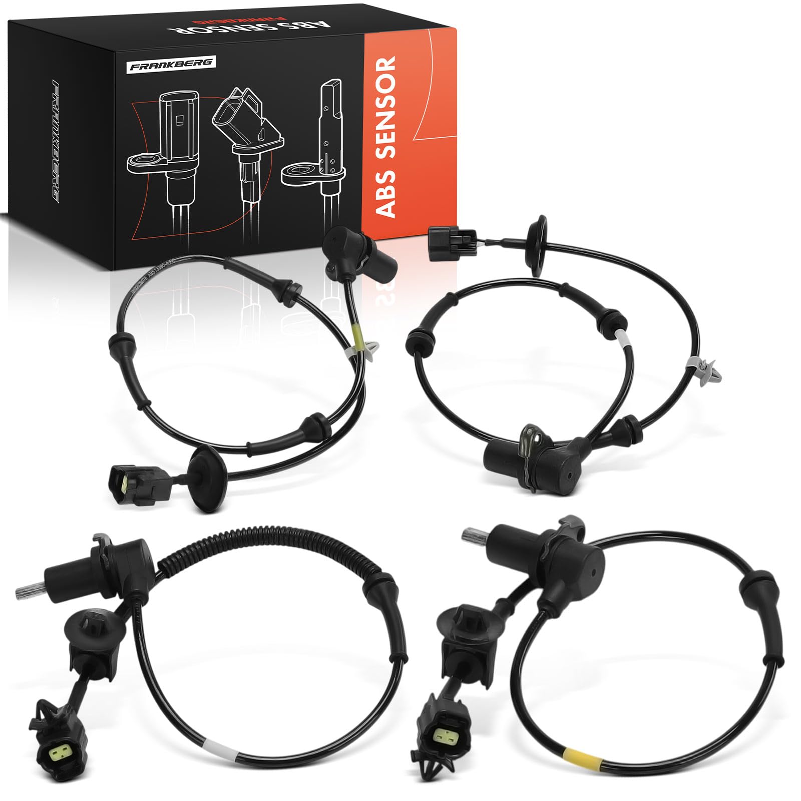 Frankberg 4x Sensori Velocità Ruota Sensore ABS 2-Poli Compatibile con Kalos KLAS Aveo/Kalos Compatto T200 Aveo/Kalos Compatto T250 T255 Aveo/Kalos Berlina T250 T255 Kalos Berlina KLAS ALS2215