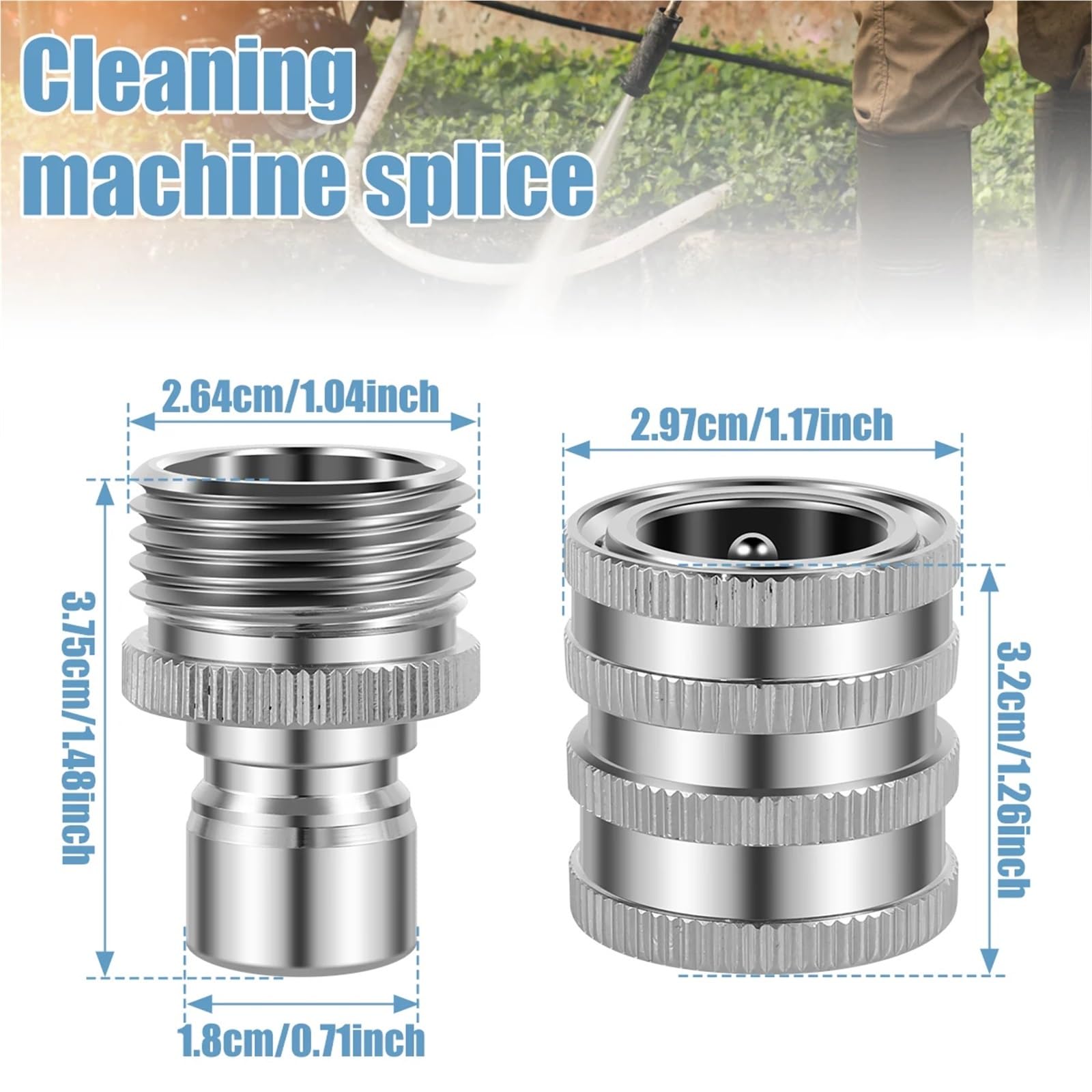 Schlauchverbinder Schlauch-Schnellanschluss, 8/4 Stück, 3/4 Zoll, Garten-Wasserschlauchanschluss, Edelstahl, Buchse Und Stecker, Hochdruckreiniger-Pumpenadapter für Garten(8PCS Type2)