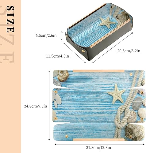 Miniatura 2 de xigua Marine Shell Valet Tray Organizador de almacenamiento de escritorio  Bandeja extraíble para mesita de noche, soporte para almacenamiento de
