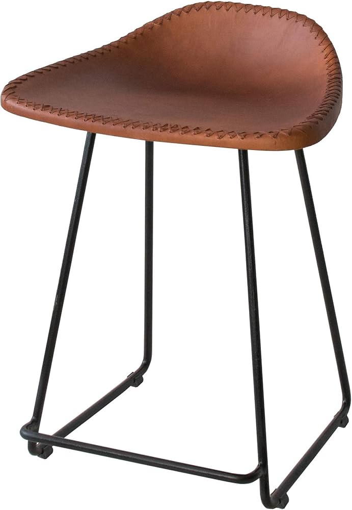 Amazon|宮武製作所 スツール MASALA 42x36x56cm ブラウン 本革シート