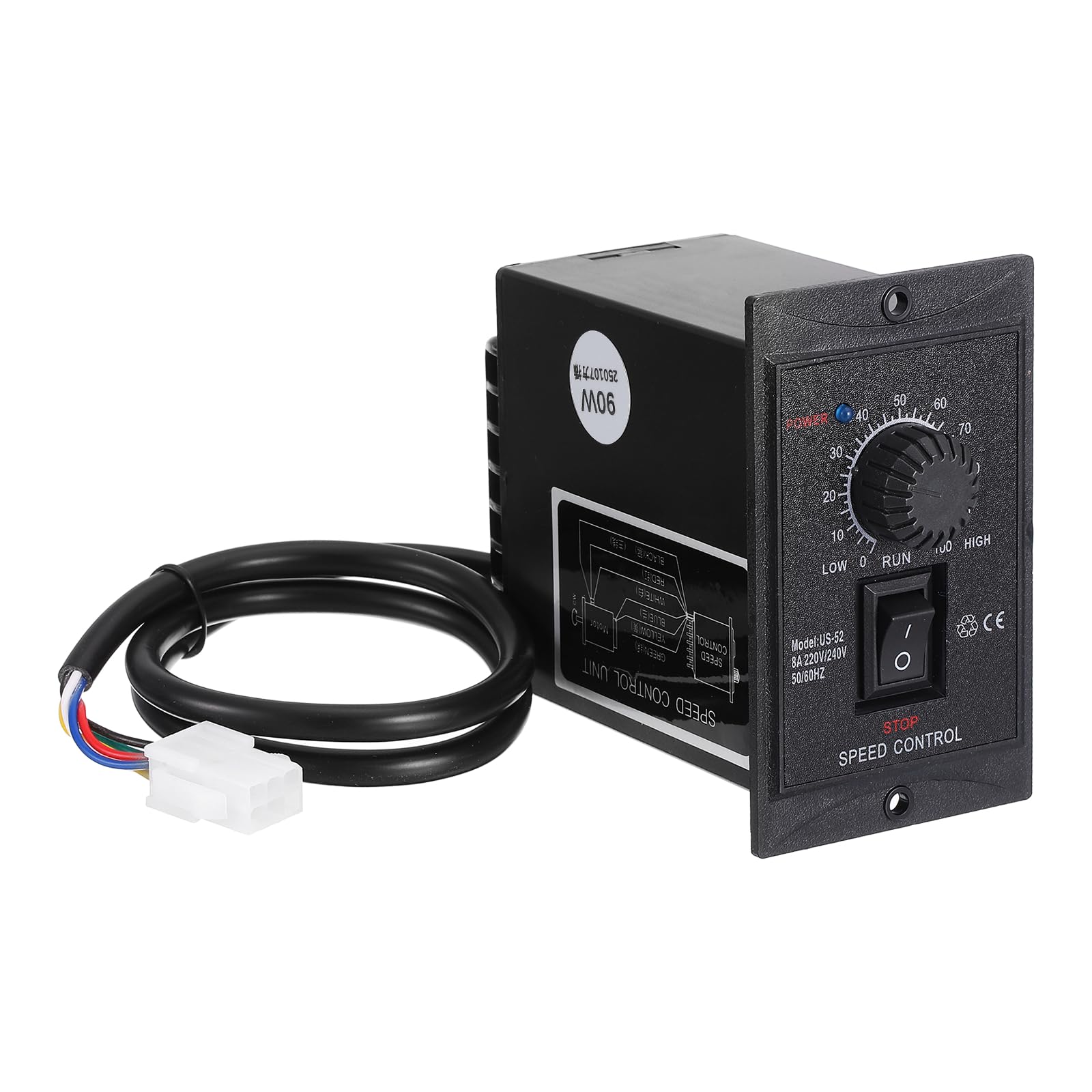 Controlador de velocidad de motor CA 90W 220V MECCANIXITY con interruptor de marcha atrás y enchufe C14