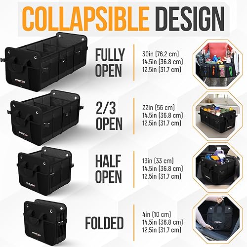 Miniatura 8 de FORTEM Organizador de maletero con enfriador para SUV, organizador y almacenamiento de automóvil, multicompartimento plegable, regalo de Navidad
