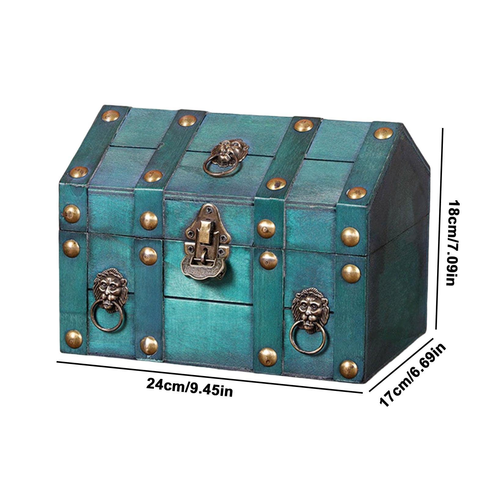 Coffre Au Trésor En Bois Vintage Avec Serrure à Code - 24x17x10 Cm - Pour Rangement Bijoux, Souvenirs, Décoration
