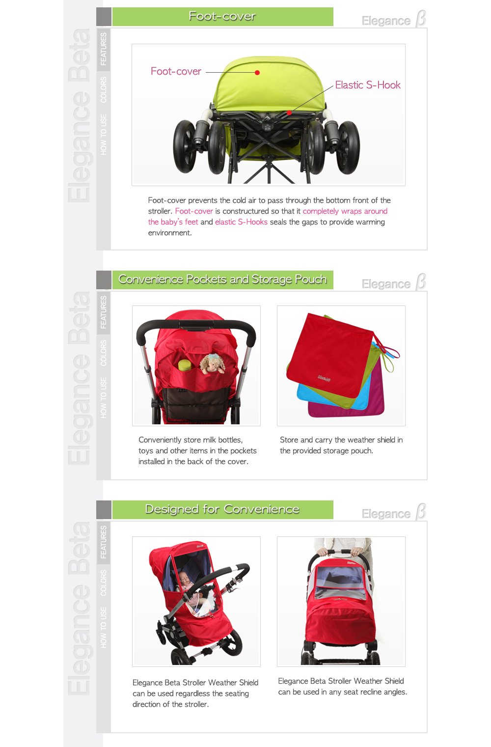 Manito Elegance Beta Stroller Weather Shield/Rain Cover - Purple - Image 5 thumbnail