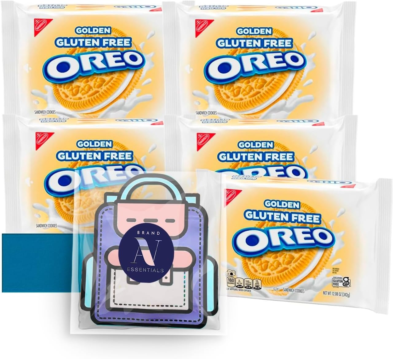 OREO Golden 4- Pack of Gluten Free Vanilla Sandwich Cookies, Pouch 12.08 oz + 1 Freebie by Lavinia Essentials Brand
