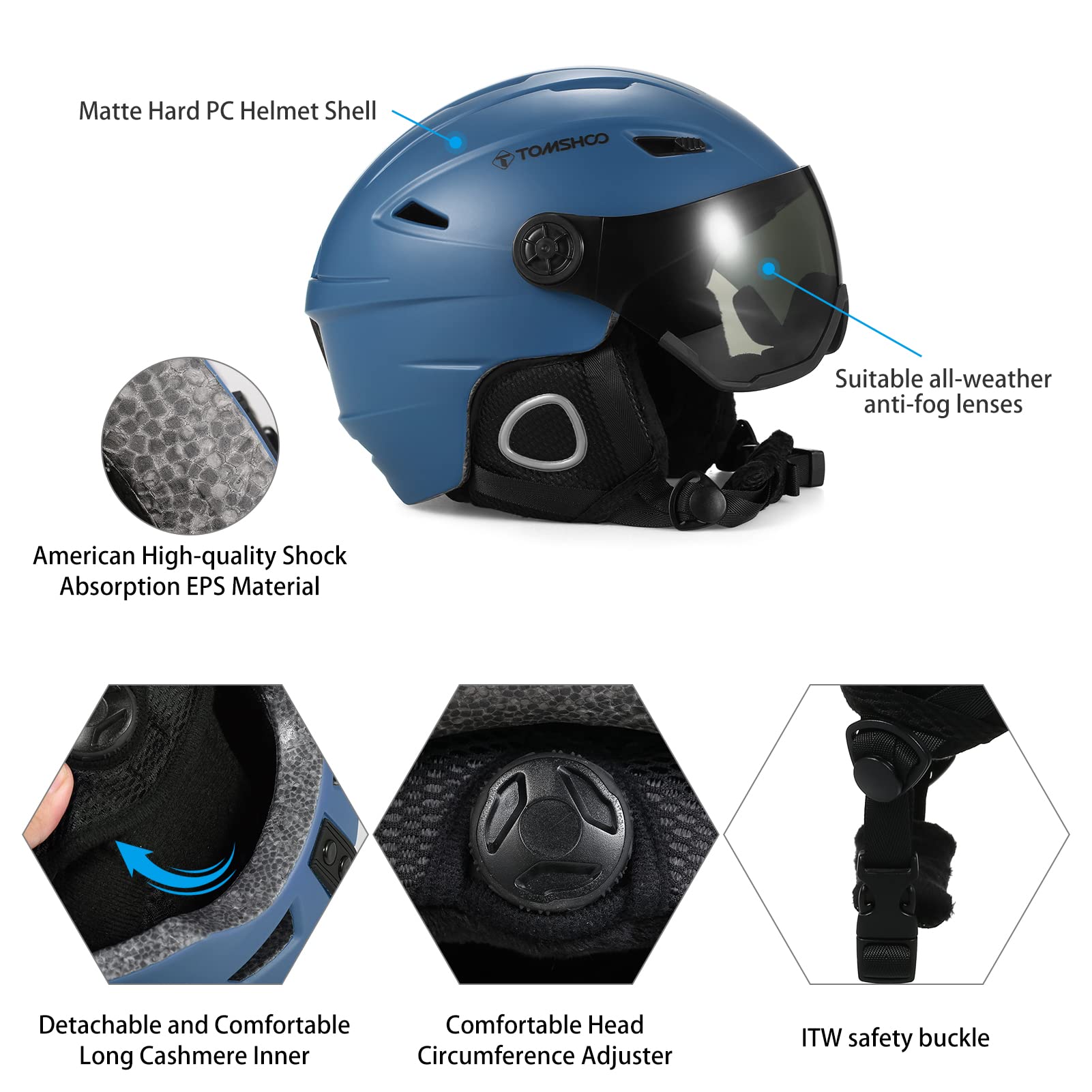 Kask narciarski Kask Snowboardowy Kask Sportowy Odkryty Snowboard ze zdejmowaną wyściółką i nausznikami