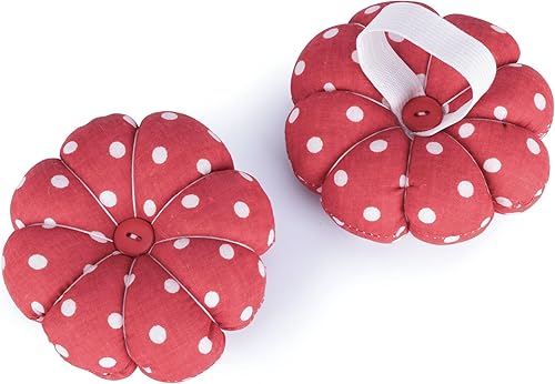 Vista 13 de NEOVIVA Pinc para coser con pulsera, bonito cojín de muñeca para costura diaria, estilo calabaza, paquete de 2, prisma floral rosa