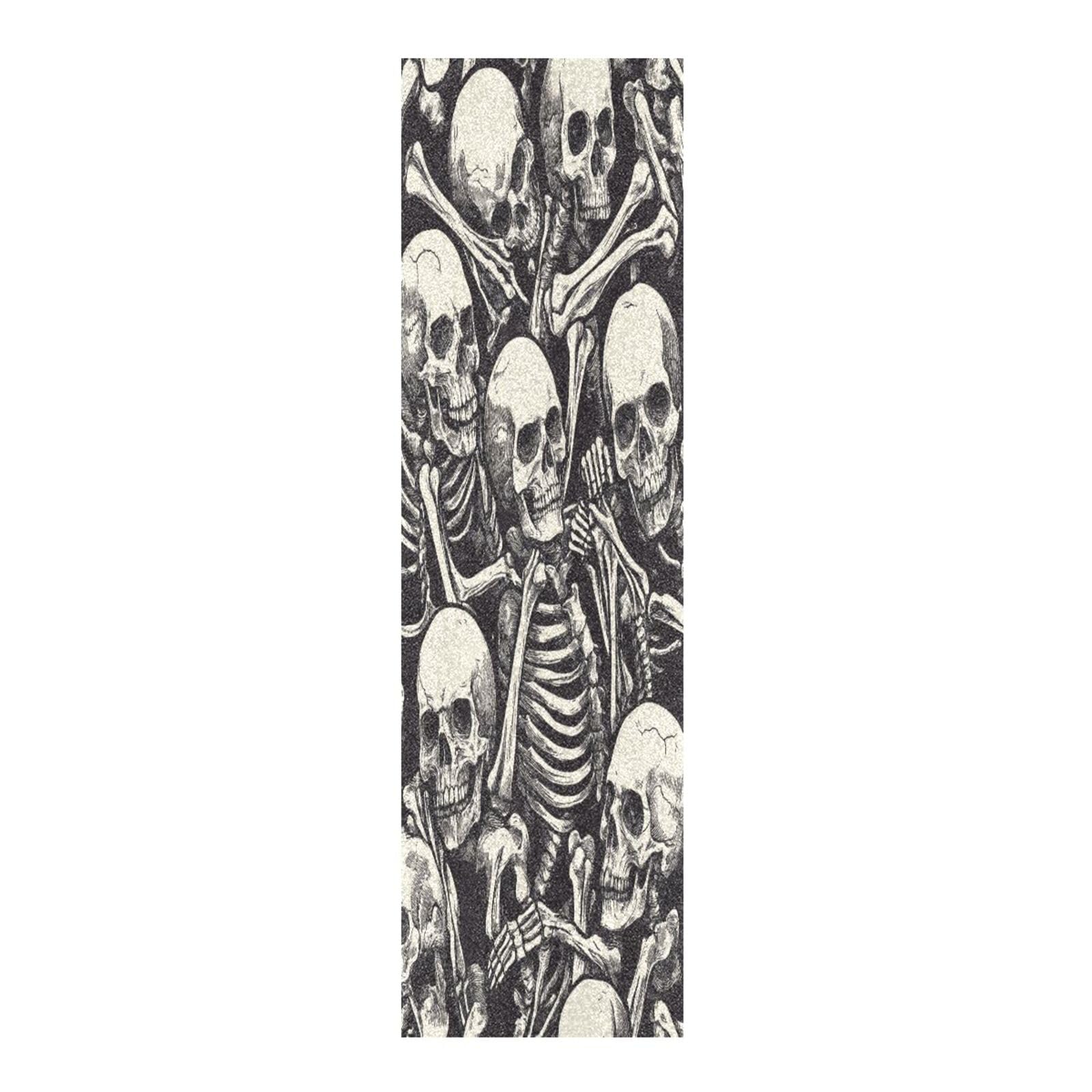 CEBUGI Skull Skateboard Grip Tape 44x10in Waterproof Tear-Proof Longboard Grip Tape Bubble Free Non-Slip Scooter Grip Tape for Girls Boys