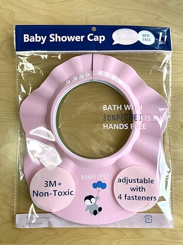 Miniatura 9 de BONPEIPEI Gorro de champú para baby shower 2 piezas de seguridad ajustable accesorios de visera de baño de EVA impermeable suave protector de lavado