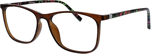 Miniatura 4 de OPULIZE Arc - Paquete de 3 gafas de lectura grandes, color negro, marrón, azul, estampado, para hombre y mujer, RRR66-123