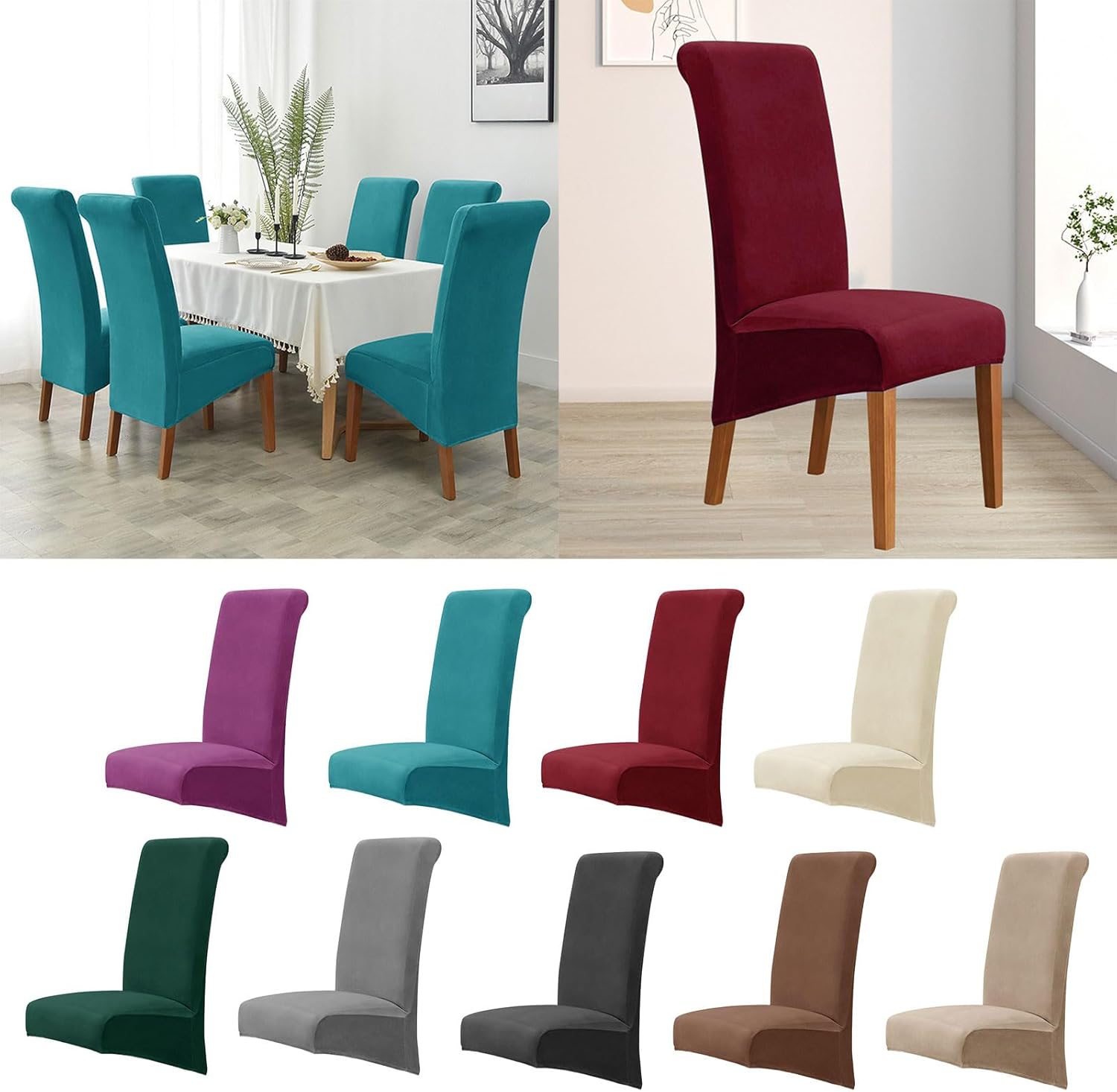 Soft Touch Chair Slipcover Chair Covers High Back Chair Wrap Suitable for Office Dining and Computer Chairs