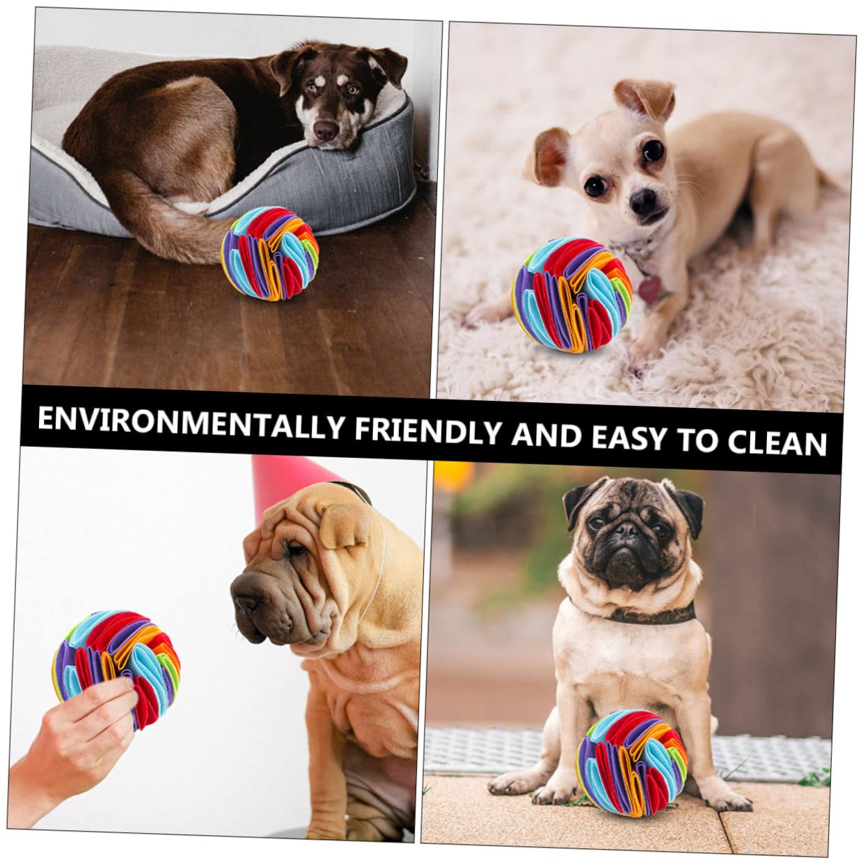 Sosoport 3stücke Pet Dog Sniff Toy Buntes Kauspielzeug Für Welpen Interaktives Futterspender-Spielzeug Fördert Zahngesundheit Beschäftigung Sicheres Robustes Material Für