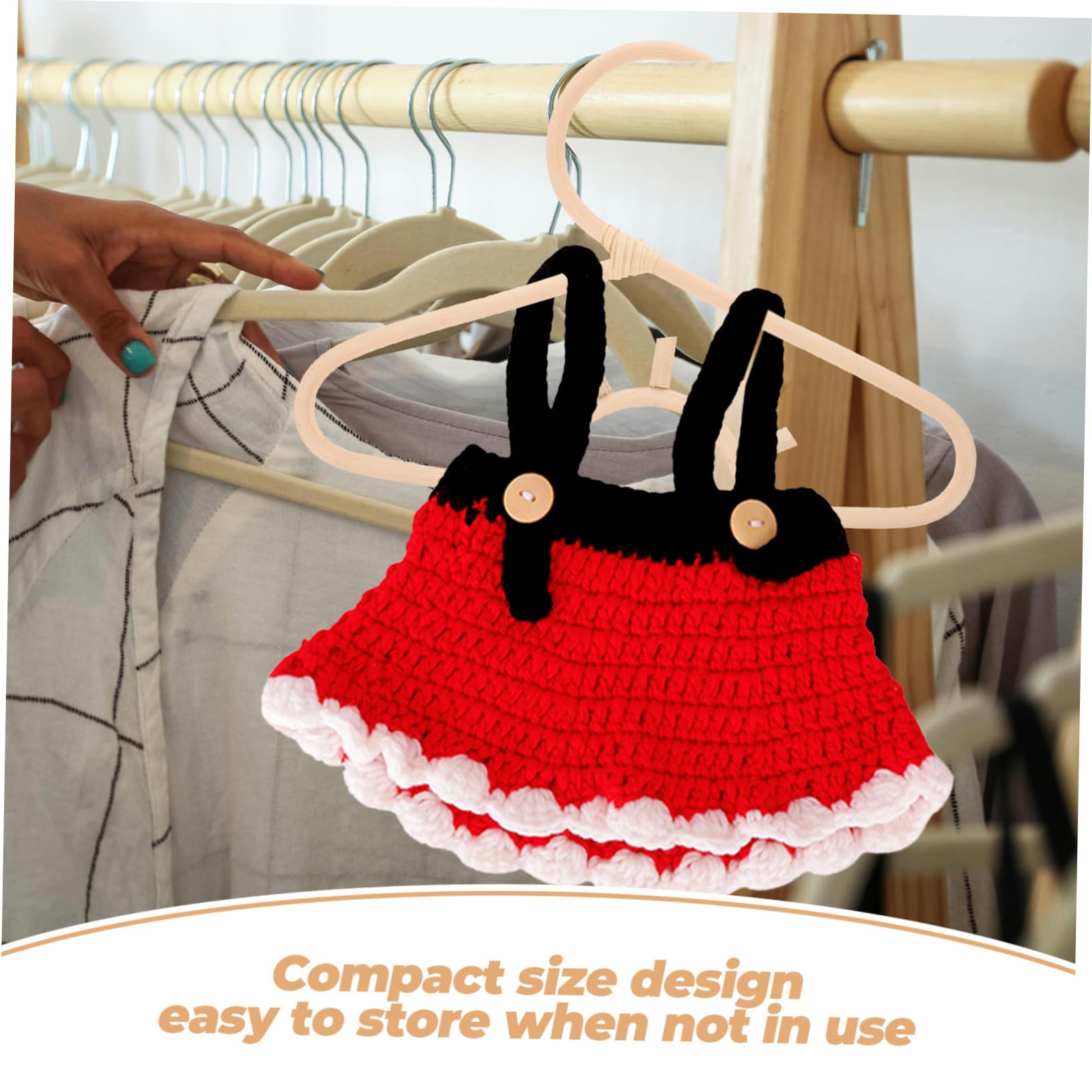 PRETYZOOM 4 Piezas Percha De Ropa Infantil De Ratán Percha De Ratán para Niños Perchas para Niños De Alta Resistencia Perchas De Ratán para Pequeños Colgador De Ropa De Bebé Rota