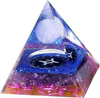 YATOJUZI 12 Zodiac Gemini Birthday Gifts for Women Men Healing Crystals Natural Amethyst Crystal Stones Gemstones Orgonite Chakra Reiki Lucky Energy Decor for Office Desk Decorations