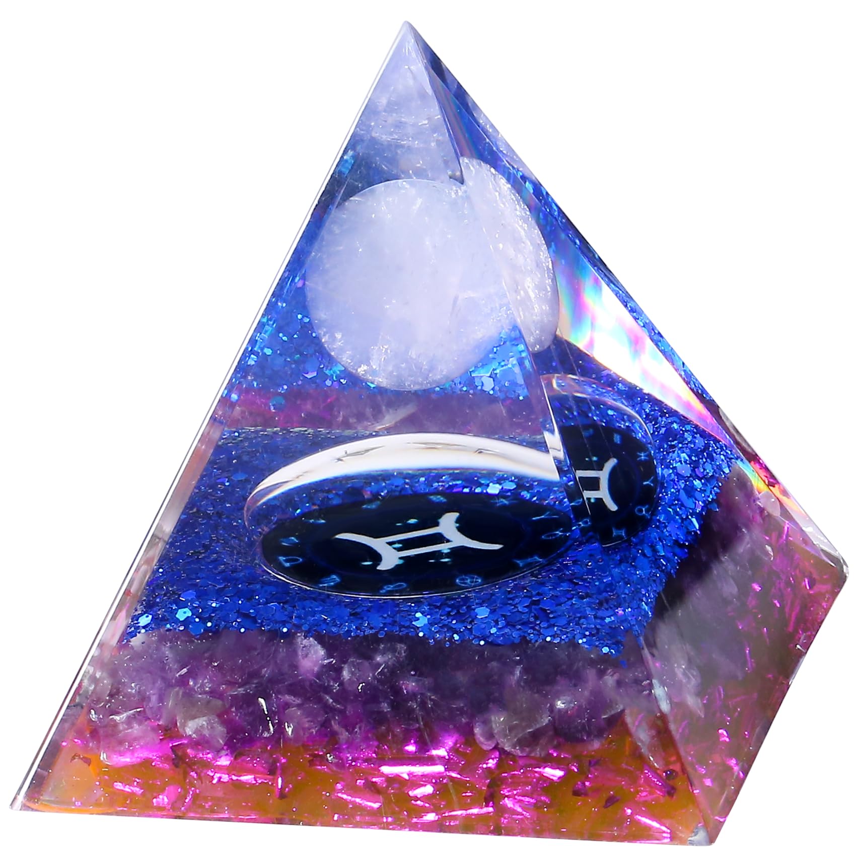YATOJUZI 12 Zodiac Gemini Birthday Gifts for Women Men Healing Crystals Natural Amethyst Crystal Stones Gemstones Orgonite Chakra Reiki Lucky Energy