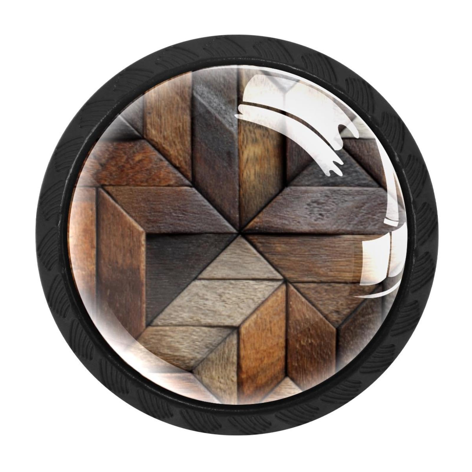 CHENZZZZ Brown Wooden Cabinet Knobs 4 Pieces Drawer Kitchen Cabinets Dresser Cupboard Wardrobe Unique Pulls Handles