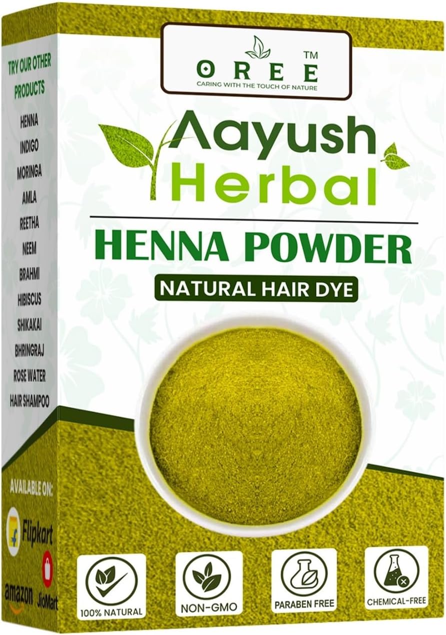 Aayush Herbal Henna powder for Hair Color Pure and Natural Hair dye 200g