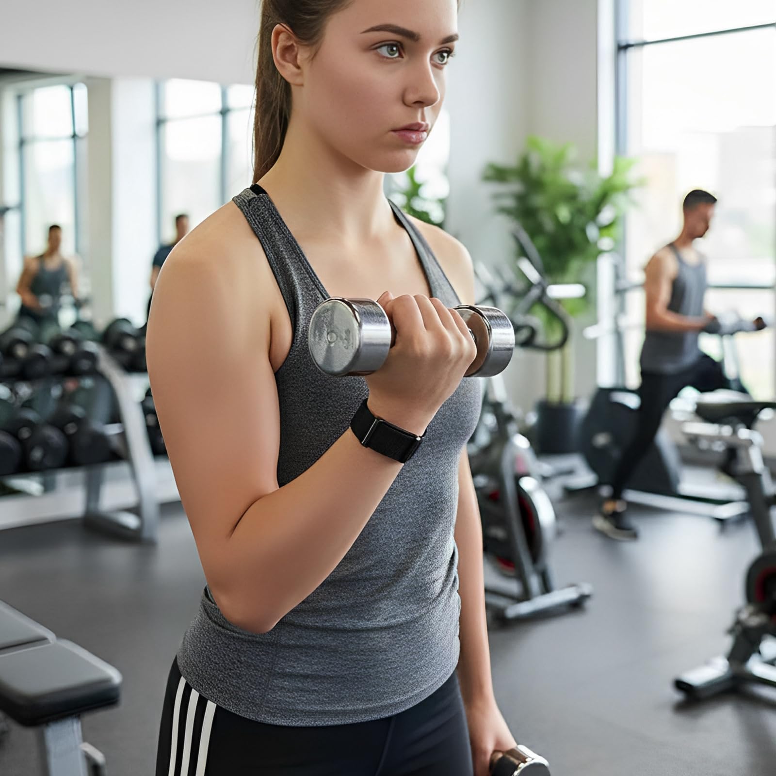 Bracelet intelligent avec moniteur de fréquence cardiaque en continu, suivi de l'oxygène dans le sang, moniteur d'activité avec analyse du sommeil et plusieurs modes sportifs, protection contre l'eau